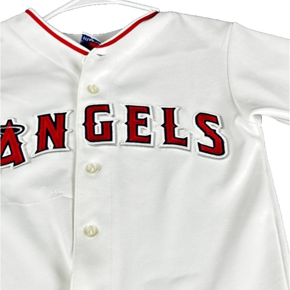 Majestic Mens Garret Anderson 16 Los Angeles Angels MLB Baseball Jersey White M